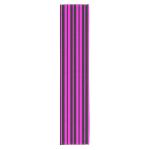 Purple Black Vertical Stripes Pattern Design Short Table Runner
