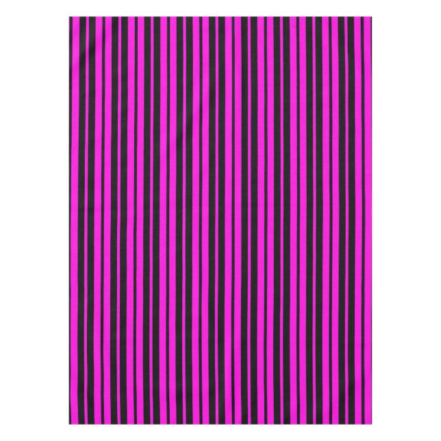 Purple Black Vertical Stripes Pattern Design Tablecloth (Front)