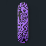 Purple Black Waves Skateboard or Choose Colour<br><div class="desc">Custom Colours - Abstract Warped Black and Purple Wavy Striped Skateboards - Customisable - or Choose / add your favourite background colour ! MIGNED Design</div>