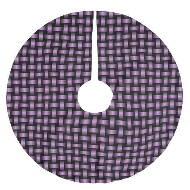 Purple Black Weave Pattern Brushed Polyester Tree Skirt (Front)