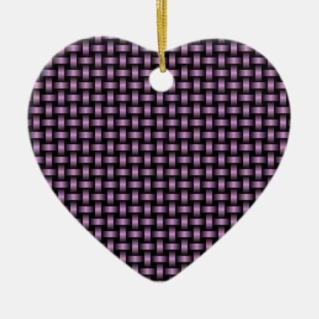 Purple Black Weave Pattern Ceramic Ornament (Front)