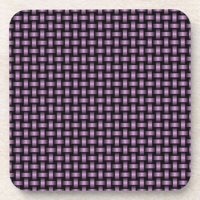 Purple Black Weave Pattern Coaster (Front)