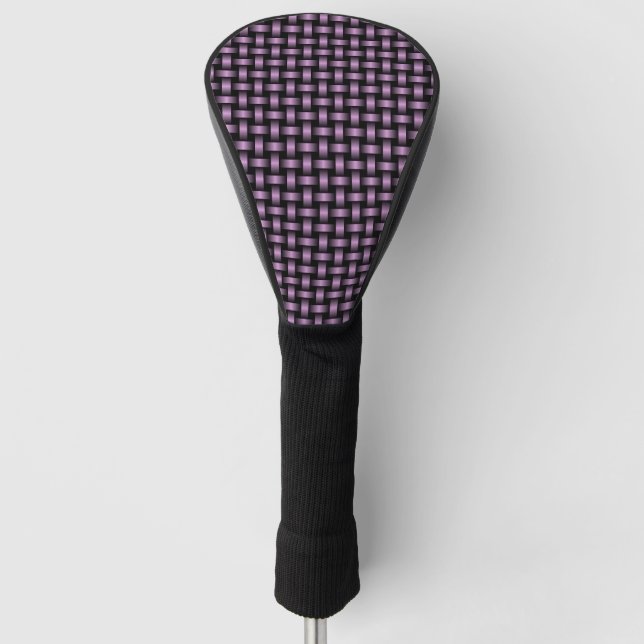 Purple Black Weave Pattern Golf Head Cover (Front)