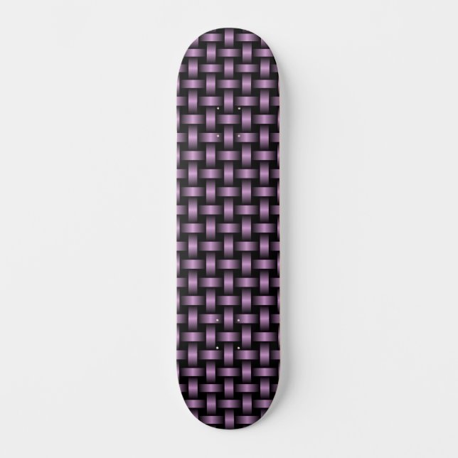 Purple Black Weave Pattern Skateboard (Front)