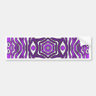 Purple Black White Circle Pattern Design Bumper Sticker
