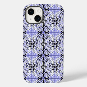 Purple Black White Curvy Abstract Repeat Pattern  Case-Mate iPhone 14 Case