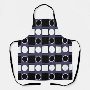 Purple Black White Geometric Pattern Apron