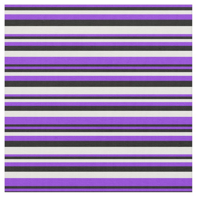 Purple, Black & White Lines Fabric (Close Up)