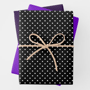 Purple, Black & White Wrapping Paper Sheet