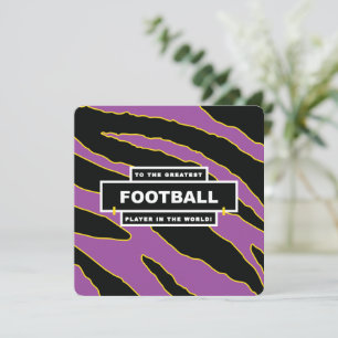 Purple Black Yellow Football Birthday Card
