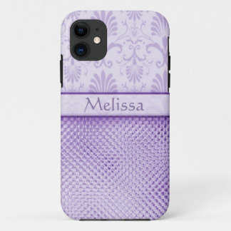 Purple Bling Effect Pattern Personalised iPhone 11 Case