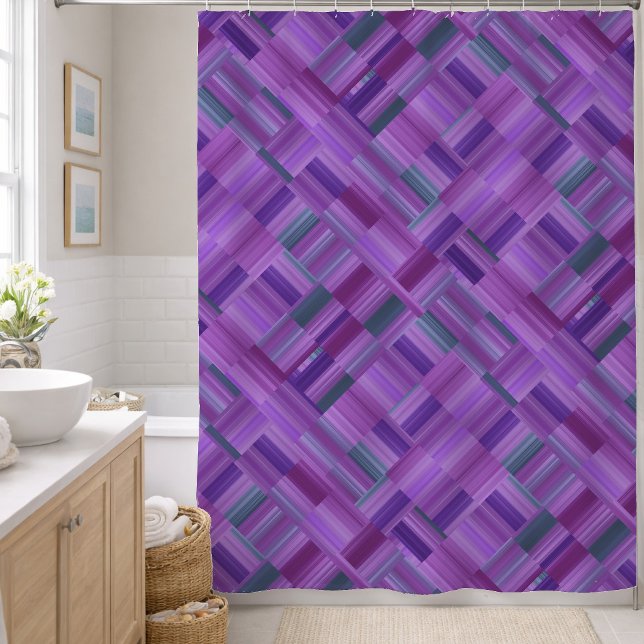 Purple Block Design Shower Curtain (Creator Uploaded)