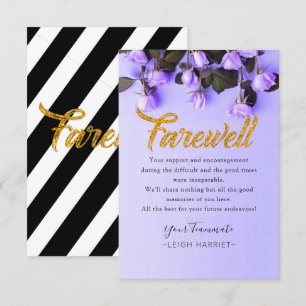 Purple Bloom Floral coworker farewell card
