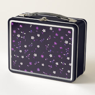 Purple Bloom Metal Lunch Box