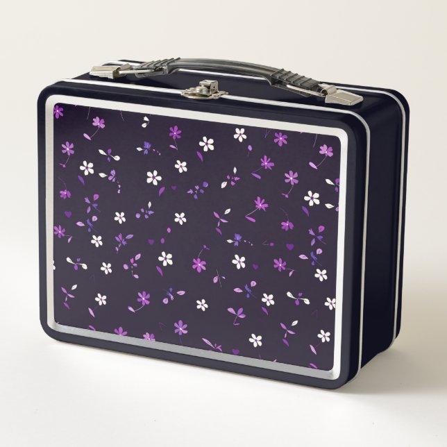 Purple Bloom Metal Lunch Box (Front)