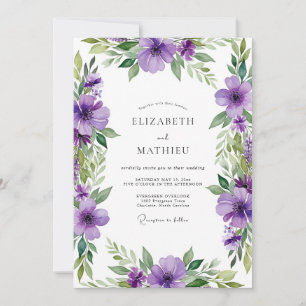 Purple Bloom Romantic Wedding Invitation