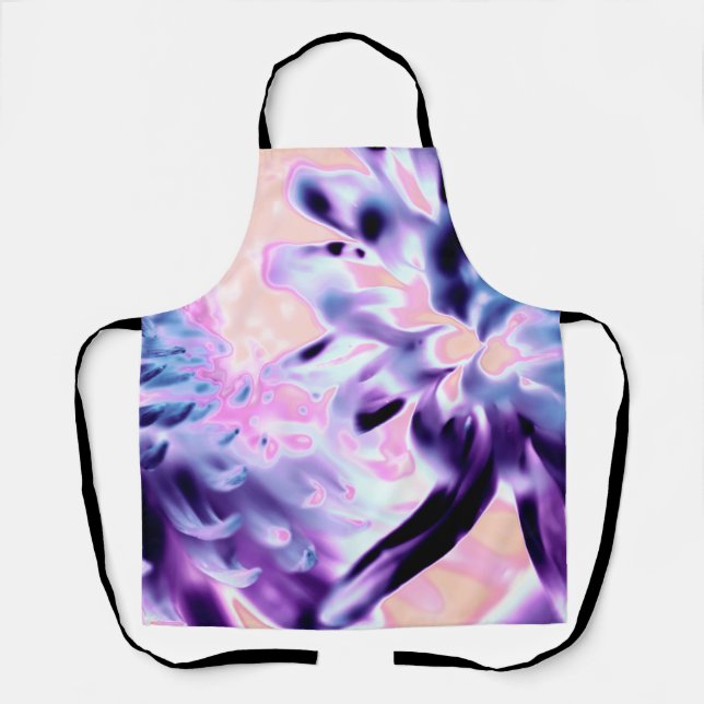 Purple Blooming Flowers All-Over Print Apron (Front)