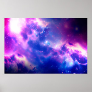 Purple Blooming Nebula Galaxy Poster