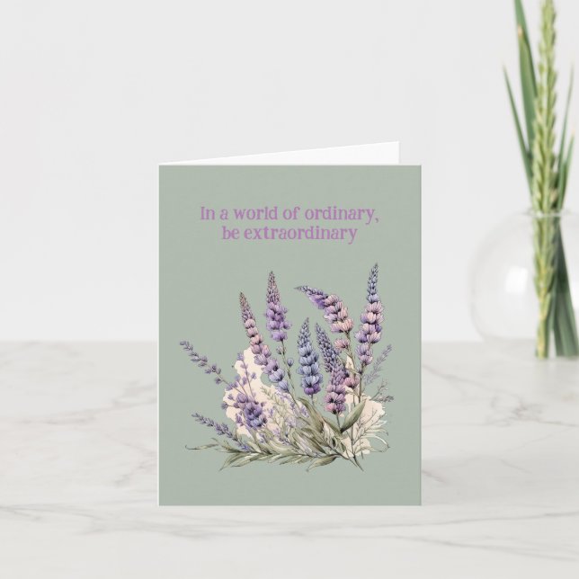 Purple Blooms: Blank Floral Card Versatile Charm (Front)