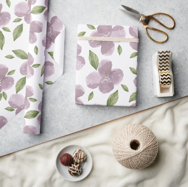 Purple Blooms Wrapping Paper (Crafts)