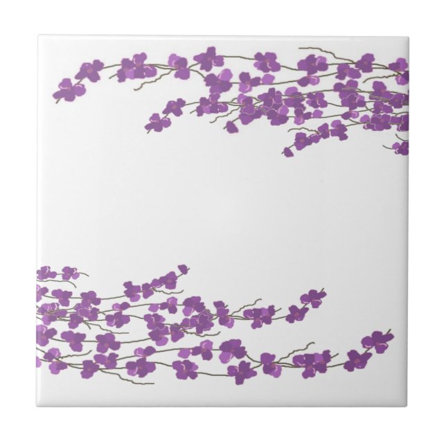 Purple Blossoms Tile (Front)
