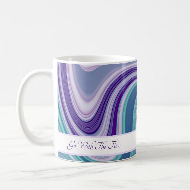 Purple Blue Abstract Wave Coffee Mug (Left)