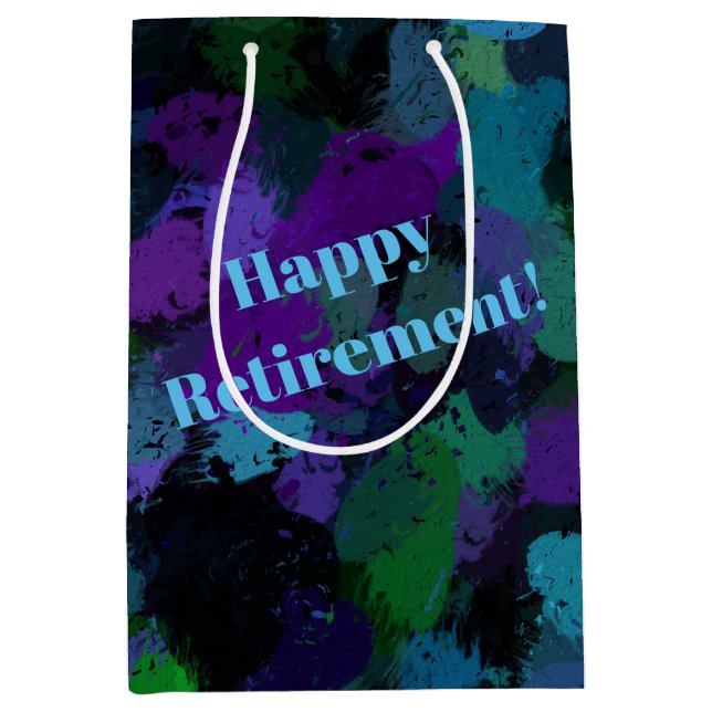 Purple, Blue and Black Abstract  Medium Gift Bag (Front)