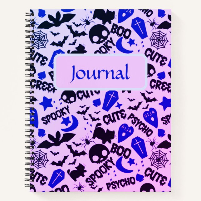 Purple, Blue and Black Halloween Journal (Front)