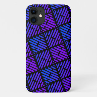 Purple, Blue and Black Line Pattern iPhone 11 Case