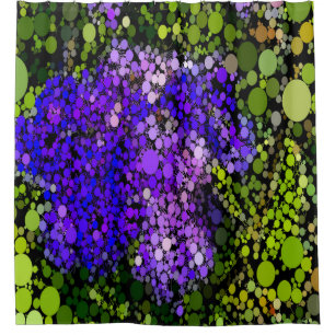 Purple, Blue and Green Abstract Shower Curtain