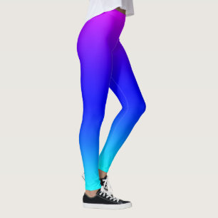 Purple Blue and Green Gradient Leggings