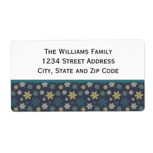 Purple Blue and Green Snowflake Pattern