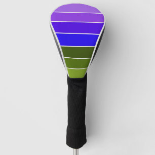 Purple, Blue and Green Stripes Golf Head Cover