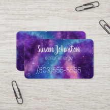 Purple, Blue, and Pink Galactic Business Card