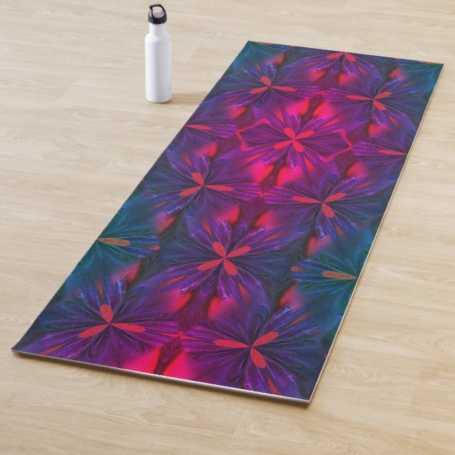 Purple Blue And Red Abstract Design Yoga Mat (In Situ)