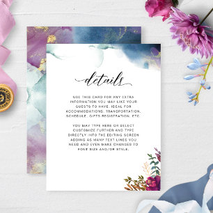 Purple, Blue and Teal, Mystic Garden Details Enclosure Card