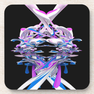 Purple Blue and White 3D Splash Coaster