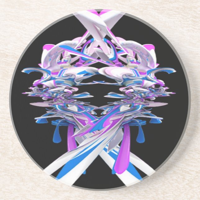 Purple Blue and White 3D Splash Coaster (Front)