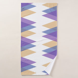 Purple, blue and yellow triangles bath towel