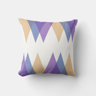 Purple, blue and yellow triangles cushion