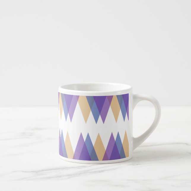 Purple, blue and yellow triangles espresso cup (Right)