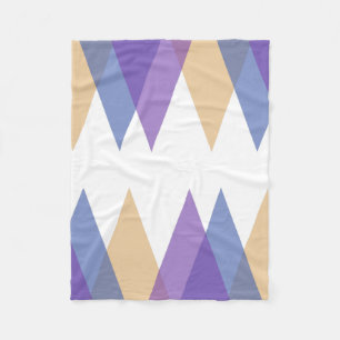 Purple, blue and yellow triangles fleece blanket