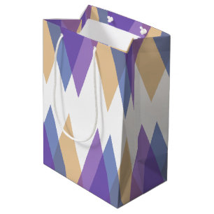 Purple, blue and yellow triangles medium gift bag