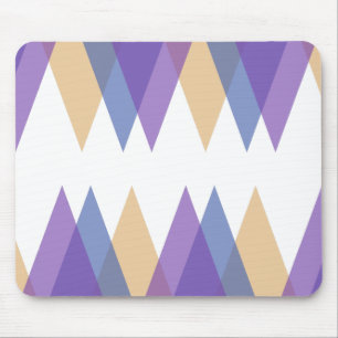 Purple, blue and yellow triangles mouse pad