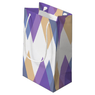 Purple, blue and yellow triangles small gift bag