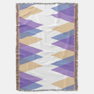 Purple, blue and yellow triangles throw blanket
