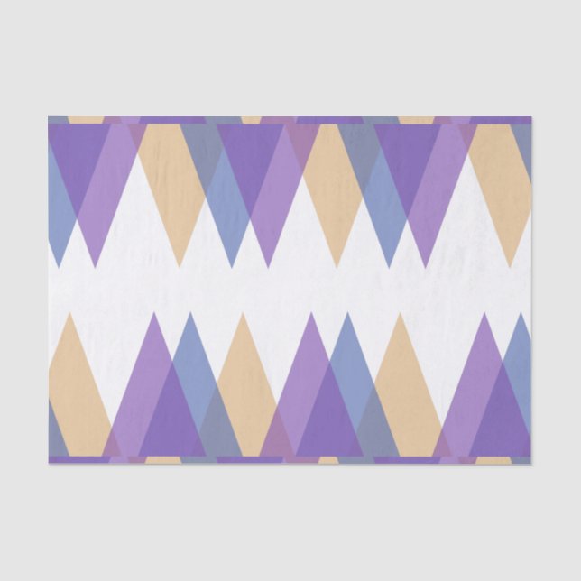 Purple, blue and yellow triangles tissue paper (Front)
