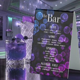 Purple Blue Bokeh Black Concert Club Bar Menu