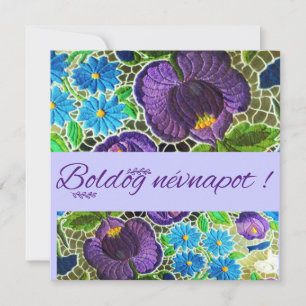 Purple - blue bold Hungarian embroidery - name day