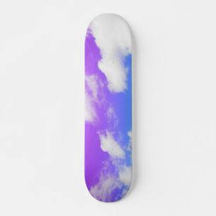 Purple Blue Clouds Sky Skateboard
